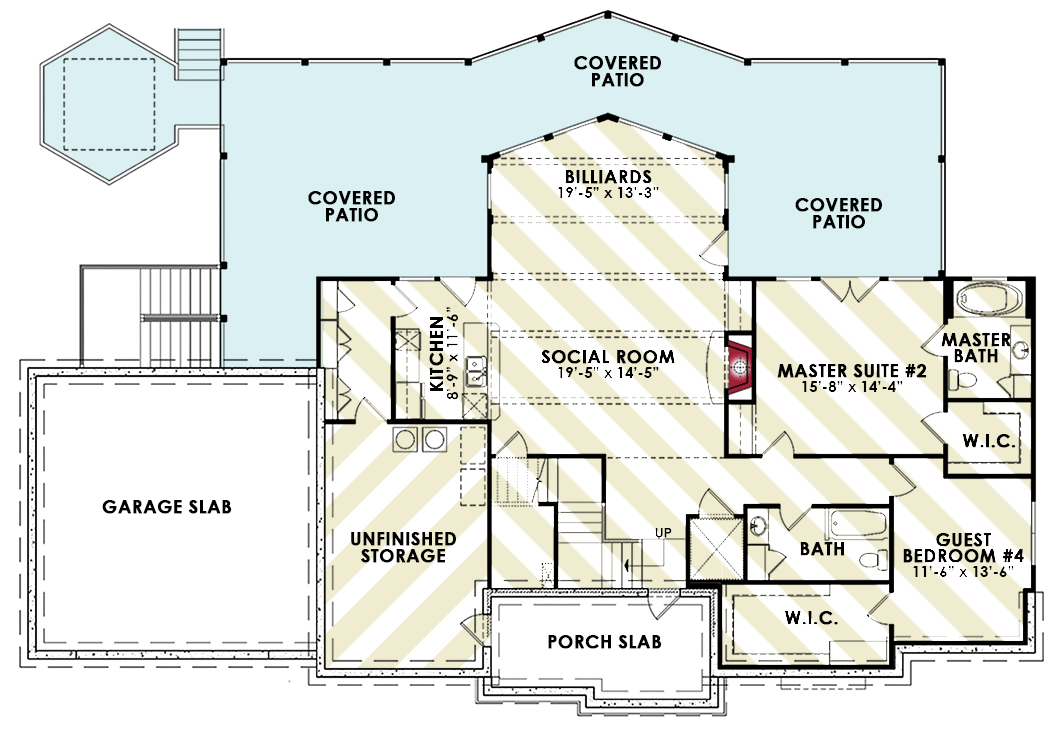 Plan 25820GE: Craftsman Farmhouse Plan with Wraparound Porch and Lower Level Expansion - Floor Plan - Optionally Finished Lower Level - Country, Craftsman, Farmhouse, Modern Farmhouse, Ranch