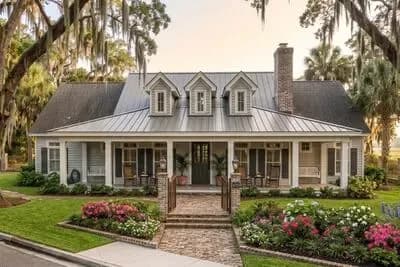 Southern Style 3-Bed House Plan with 2-Car Drive-Through Garage