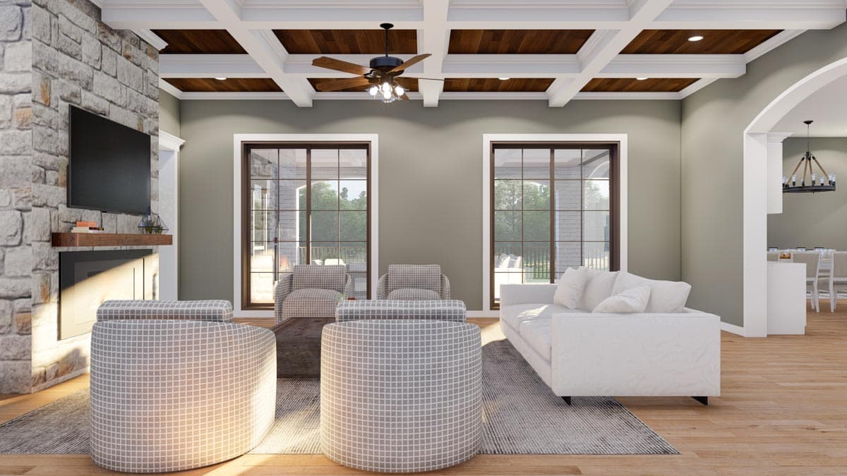 Plan 70856MK: Luxury 2-Story European Home Plan with Second Floor Game Room and Home Theater - Image #7 - European, Traditional