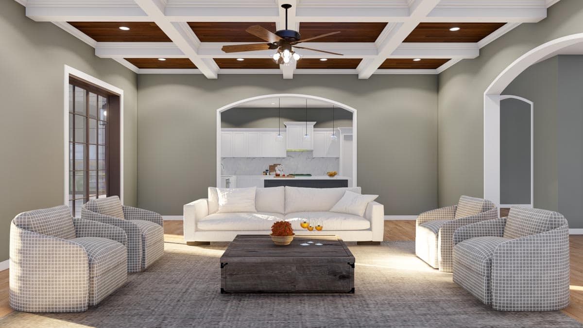 Plan 70856MK: Luxury 2-Story European Home Plan with Second Floor Game Room and Home Theater - Image #8 - European, Traditional