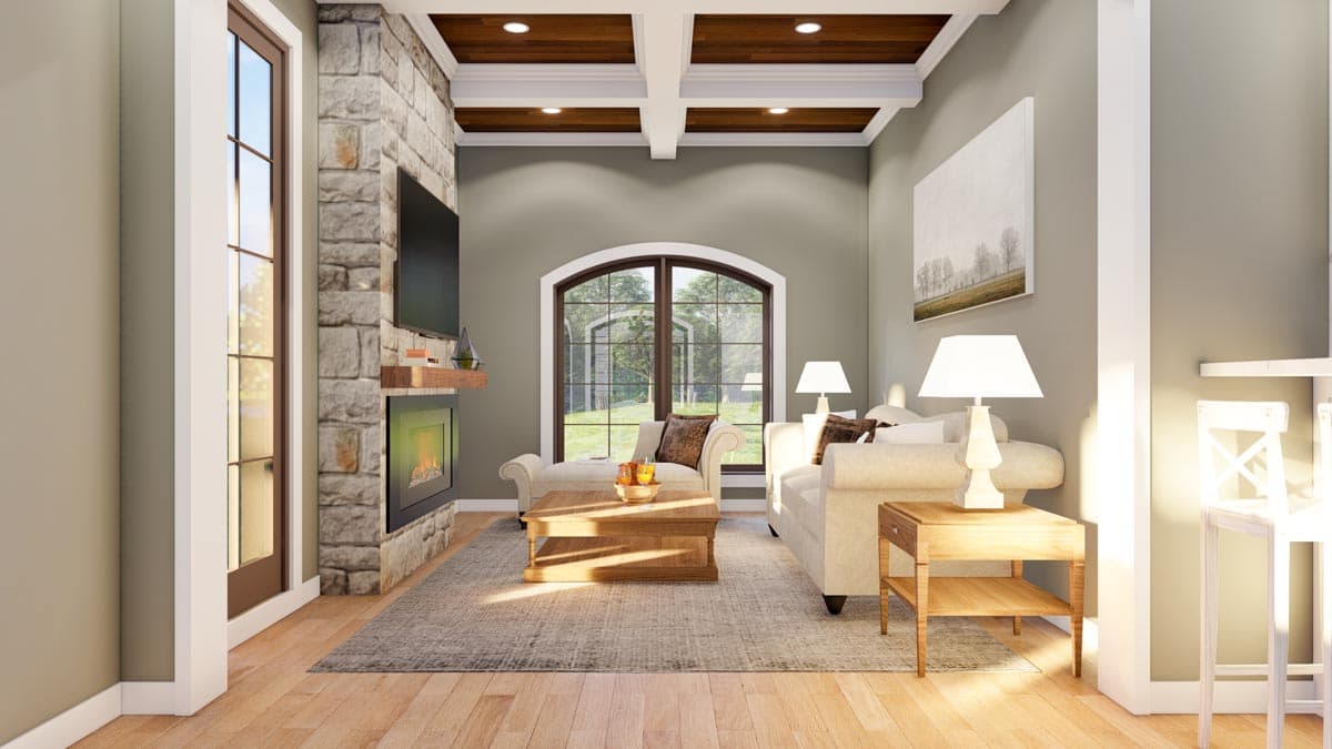 Plan 70856MK: Luxury 2-Story European Home Plan with Second Floor Game Room and Home Theater - Image #13 - European, Traditional