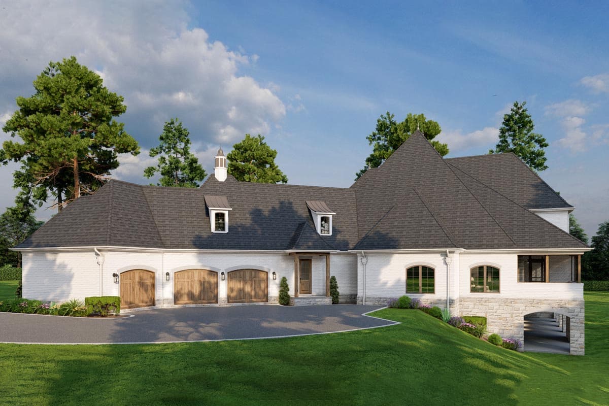 Plan 70856MK: Luxury 2-Story European Home Plan with Second Floor Game Room and Home Theater - Image #17 - European, Traditional