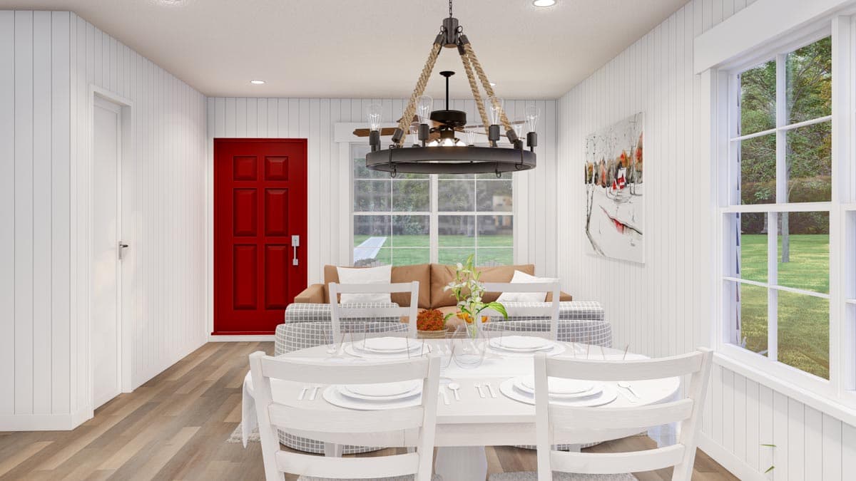 Plan 70858MK: Under 1300 Square Foot Country Home Plan with 3 Beds - Image #5 - Country, Ranch, Traditional