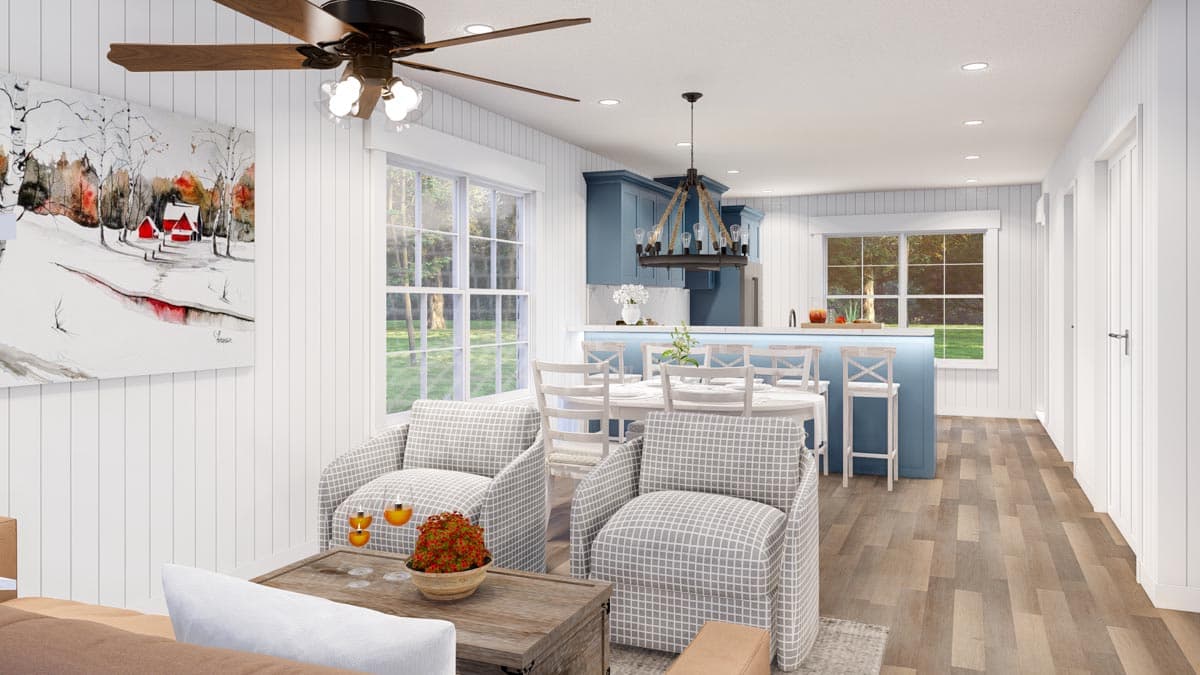 Plan 70858MK: Under 1300 Square Foot Country Home Plan with 3 Beds - Image #9 - Country, Ranch, Traditional