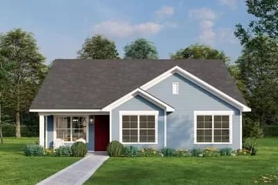Under 1300 Square Foot Country Home Plan with 3 Beds