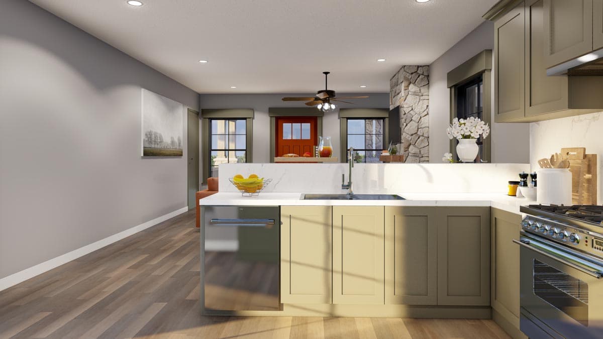 Plan 70859MK: Cottage-Like Duplex with Full Floor 1-Bed Units - Image #12 - Cottage, Country, Mountain, Rustic