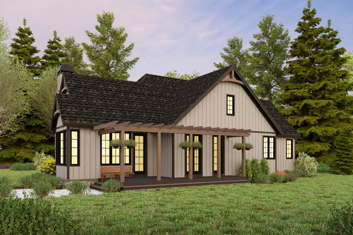 Plan 69817AM: Craftsman Cottage Plan Under 1600 Sq Ft with Fireplace and Loft in Master Bed - Image #35 - Cabin, Cottage, Craftsman, European