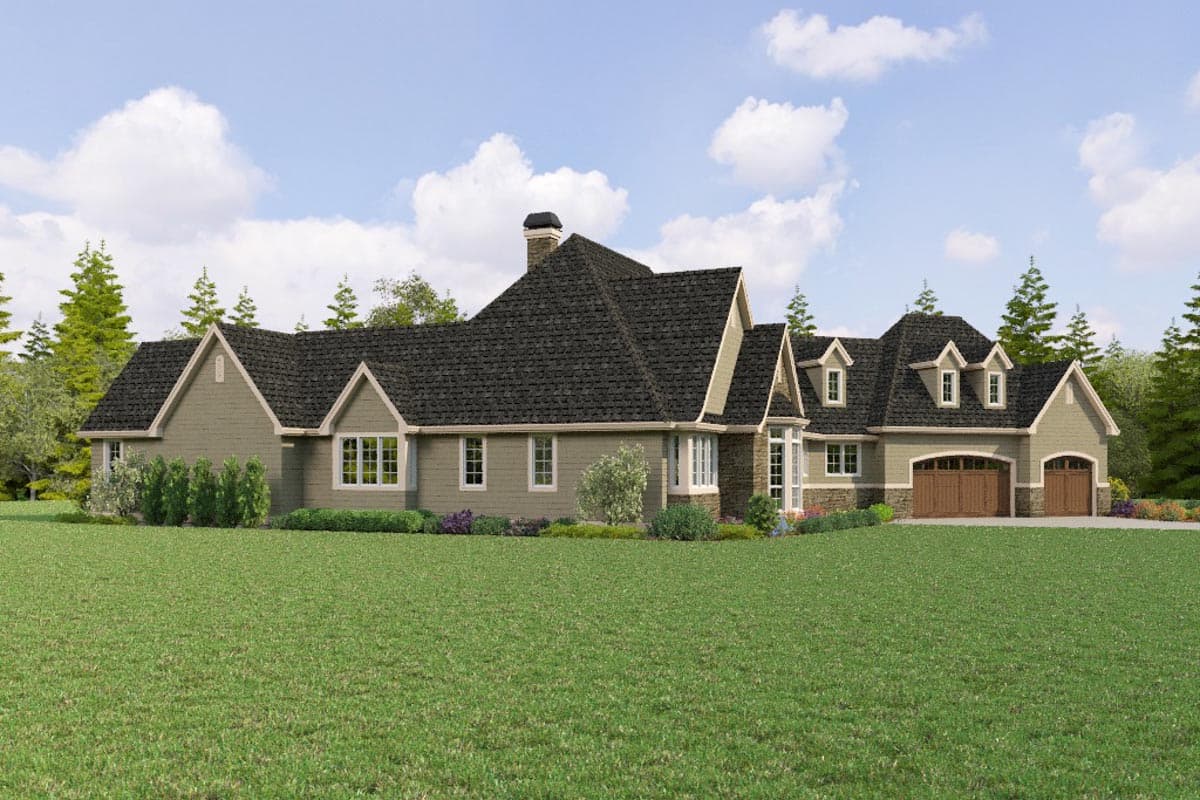 Plan 69819AM: Charming European Home Plan with Angled 3-Car Garage and Bonus Above - Image #81 - European, French Country, Northwest, Traditional