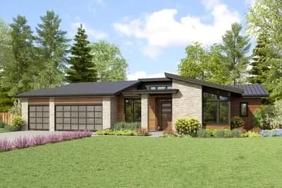 2,554 Square Foot Modern Northwest Home Plan with 2 or 3 Beds