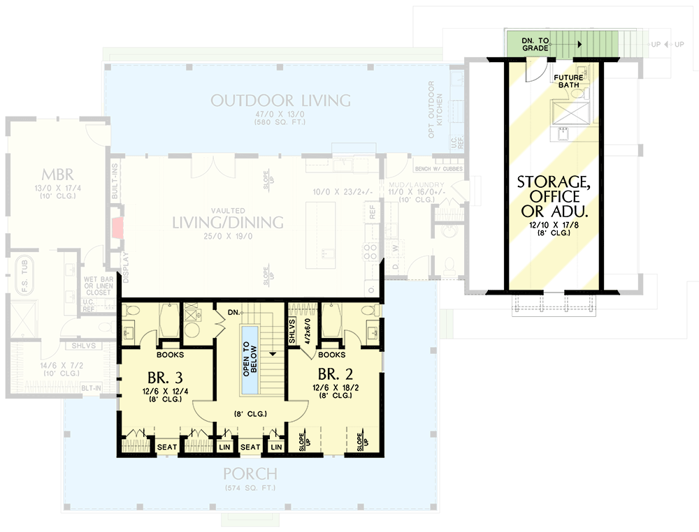 Plan 69822AM: 2-Story Modern Farmhouse 3-Bedroom with Optional ADU Under 3000 Square Feet - Floor Plan - 2nd Floor - Country, Farmhouse, Modern Farmhouse, New American