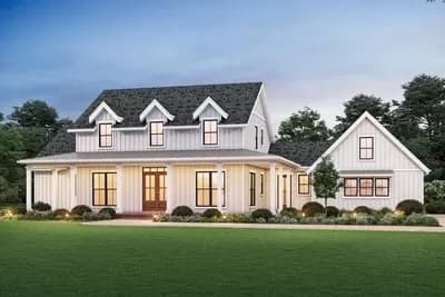 2-Story Modern Farmhouse 3-Bedroom with Optional ADU Under 3000 Square Feet