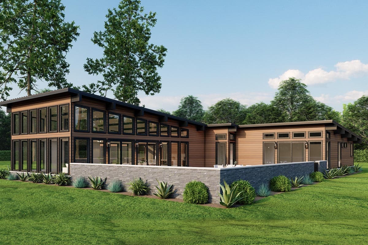 Plan 70860MK: Modern Lakehouse Plan with Open Vast Indoor and Outdoor Living Space - Image #7 - Mid Century Modern, Modern, Mountain, Vacation