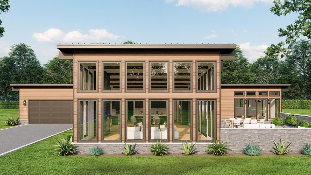 Plan 70860MK: Modern Lakehouse Plan with Open Vast Indoor and Outdoor Living Space - Image #9 - Mid Century Modern, Modern, Mountain, Vacation