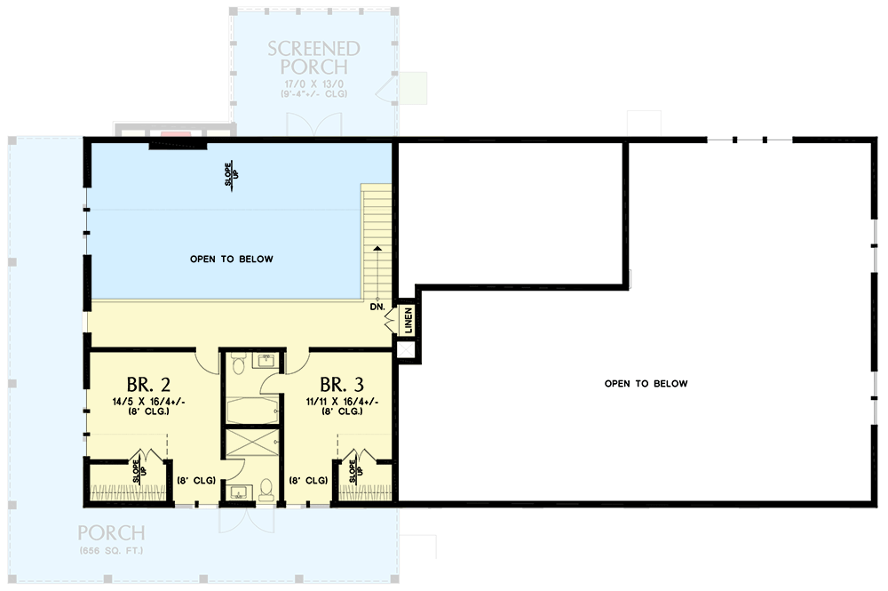 Plan 69824AM: Master-On-Main Barndominium-Style House Plan Under 2600 Sq Ft with 2 RV Bays - Floor Plan - 2nd Floor - Barndominium, Country, Craftsman, New American