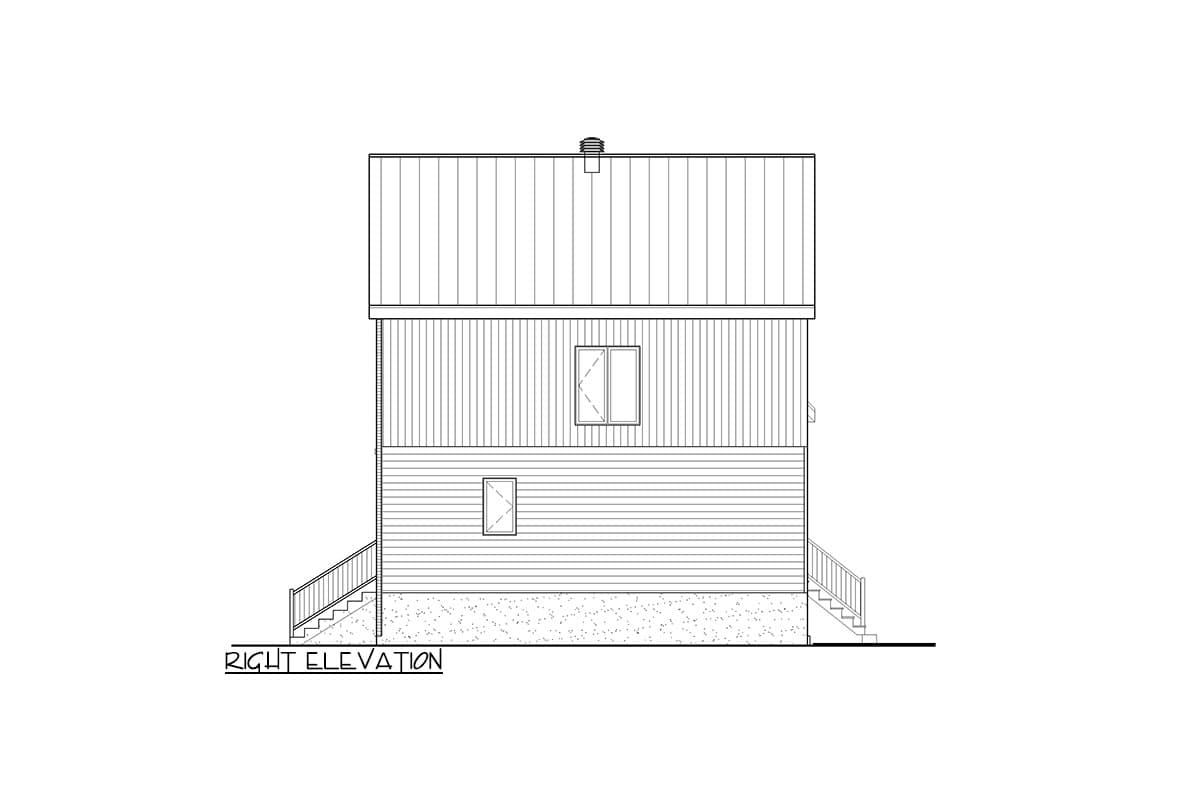Plan 801146PM: Narrow Modern Two Story House Plan Under 1400 Square Feet - Image #4 - Contemporary, European, Modern, Transitional