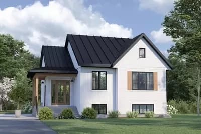 New American House Plan with Lower Level 1100 Square Foot Apartment