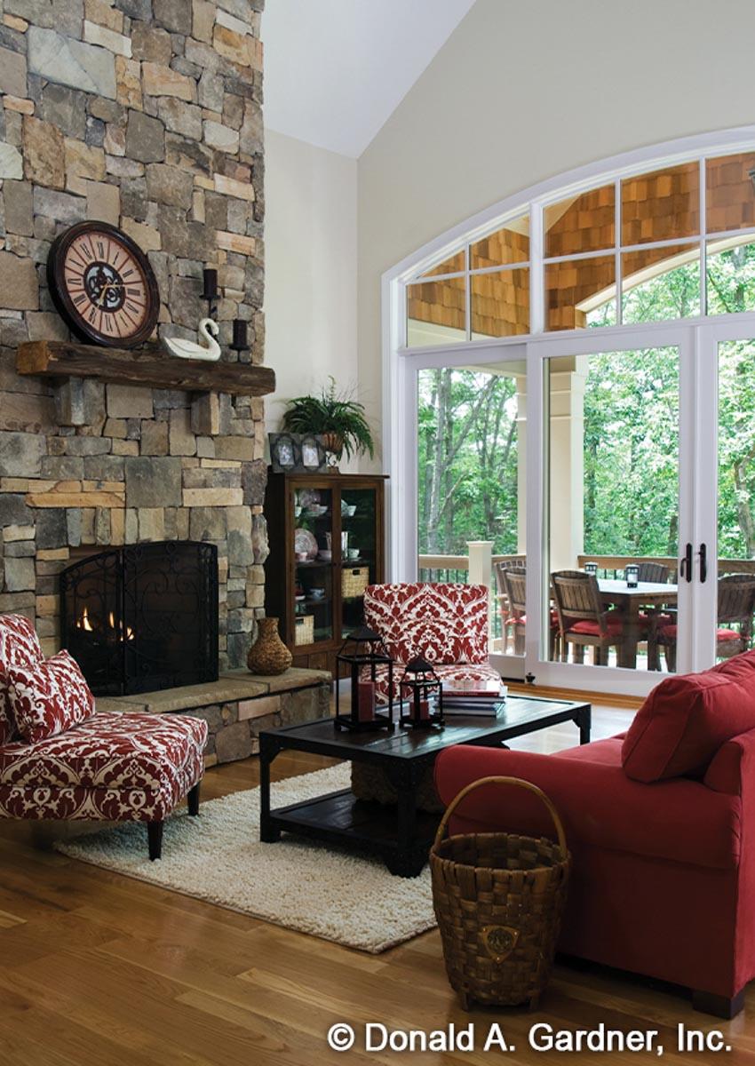 Plan 444408GDN: Rustic Home Plan with Vaulted Great Room Under 2900 Square Foot for a Rear Sloping Lot - Image #6 - Craftsman, European, Mountain, Rustic