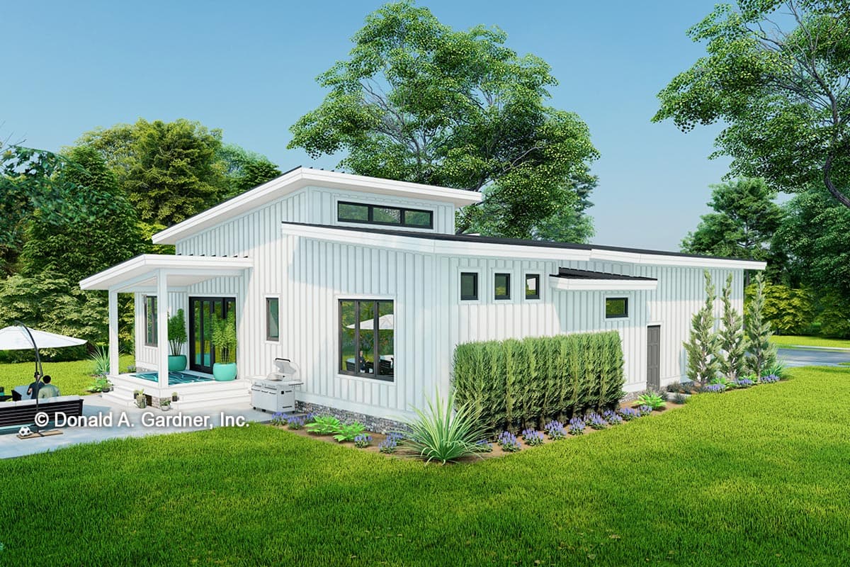 Plan 444409GDN: 1600 Square Foot 3-Bedroom Mid-Century Modern House Plan with Split-Beds - Image #8 - Contemporary, Mid Century Modern, Modern, Ranch