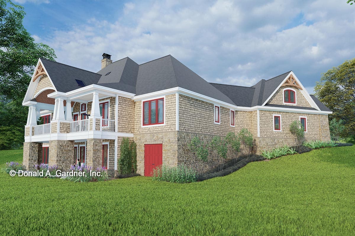 Plan 444411GDN: 3600 Square Foot Hillside Craftsman Home Plan with Walkout Basement and Bonus Room - Image #5 - Country, Craftsman, Mountain