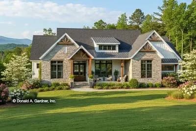 Rustic Modern Farmhouse Plan Under 1900 Square Feet with 2-Car Garage
