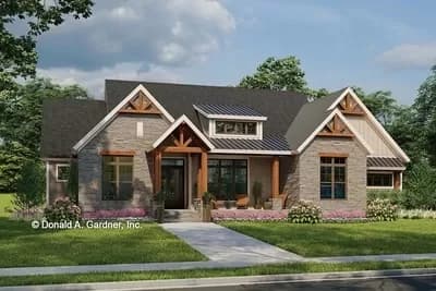 Rustic Modern Farmhouse Plan Under 1900 Square Feet with 2-Car Garage