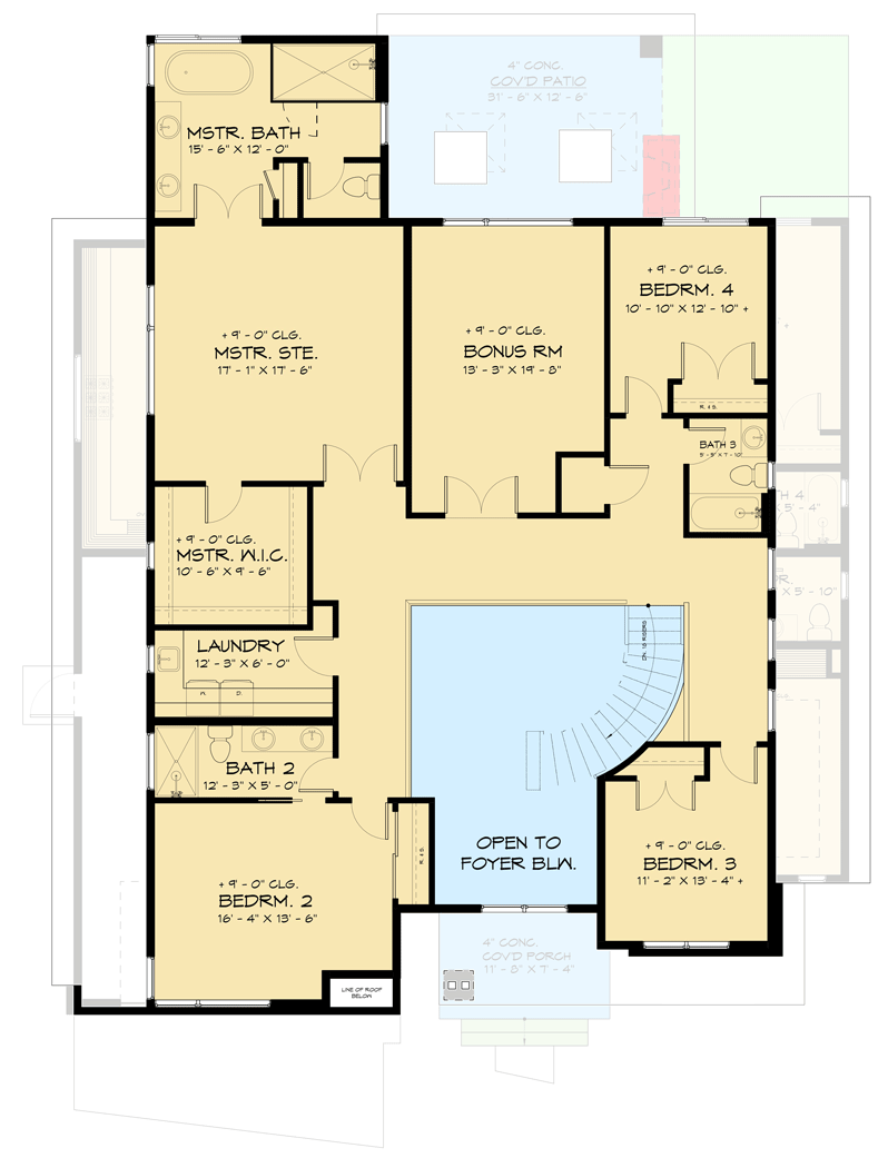 Plan 666231RAF: 5-Bed Contemporary House Plan with 2-Story Foyer and Upper Level Bedrooms - Floor Plan - 2nd Floor - Contemporary, Modern, Northwest, Prairie