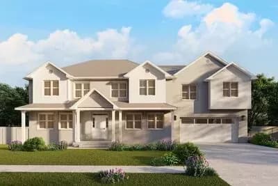 5-Bed House Plan with Laundry on Two Floors and 2-Car Drive-Through Garage