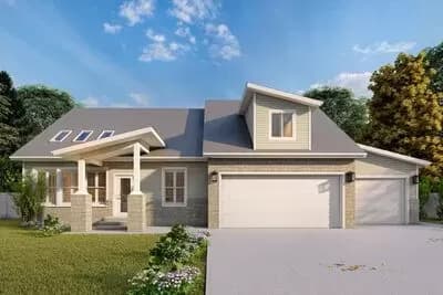 Contemporary House Plan Under 2400 Square Feet with Large Upstairs Flex Room