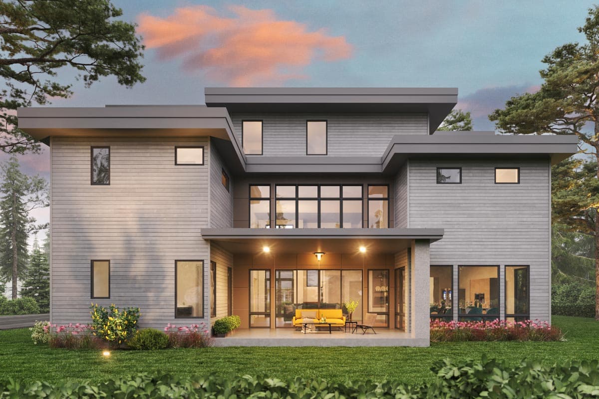 Plan 666233RAF: 3-Story Contemporary House Plan with Multiple Upper Level Decks - Image #4 - Contemporary, Modern, Northwest