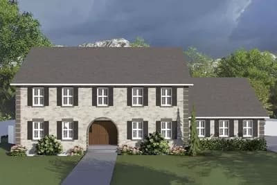 4000 Square Foot Traditional House Plan with 4 Upstairs Bedrooms