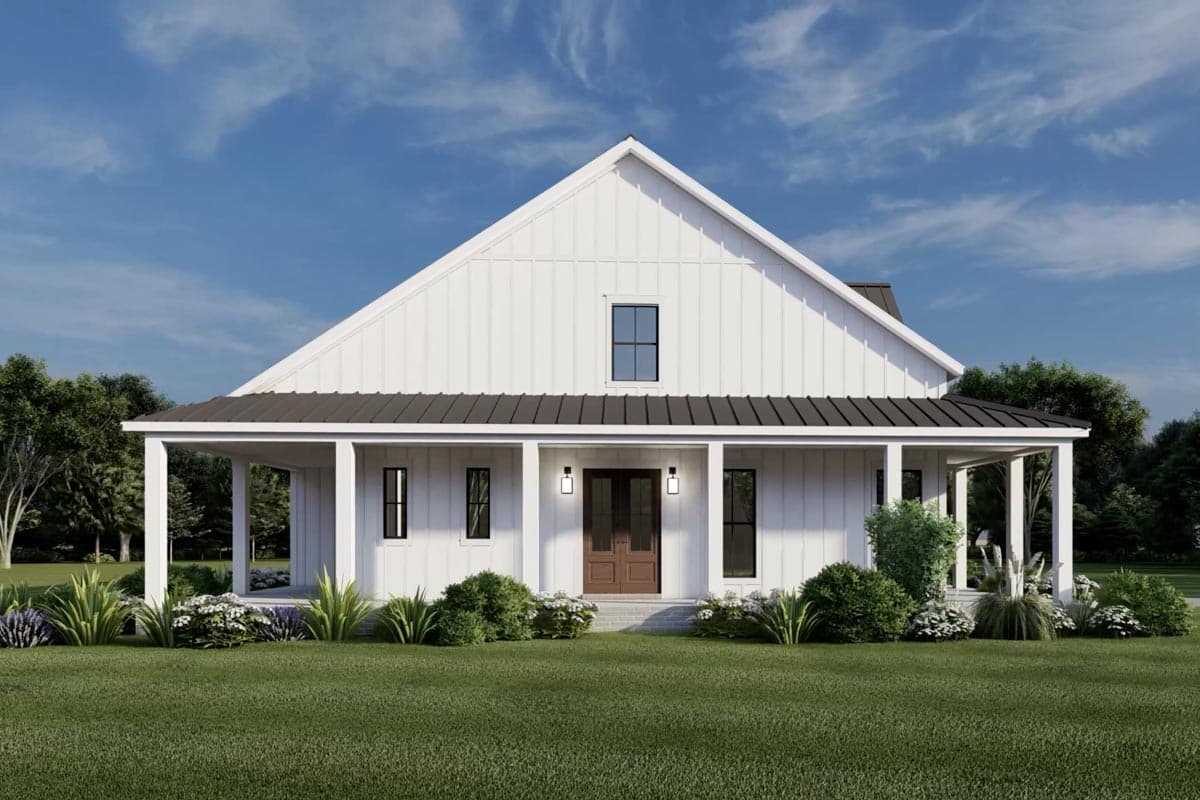 Plan 51948HZ: 4-Bedroom Modern Farmhouse Plan with 2-Beds and Loft Upstairs - Image #5 - Country, Farmhouse, Modern Farmhouse, Traditional