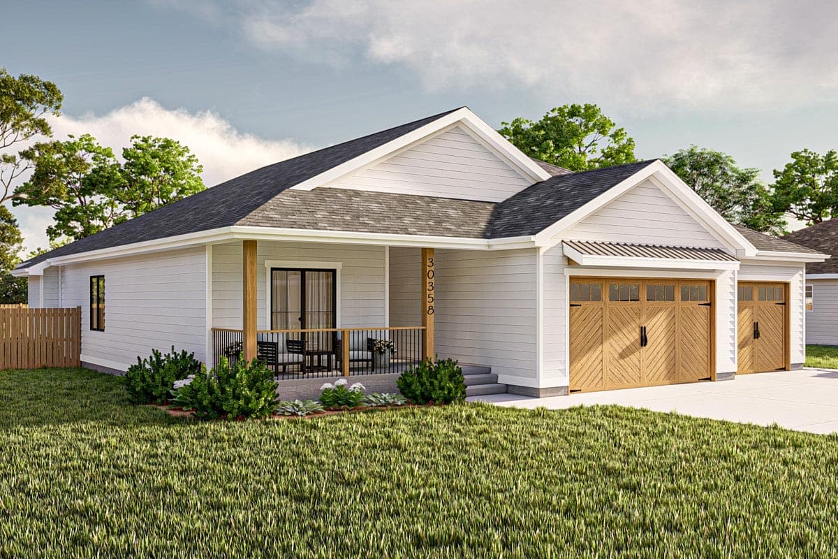 Plan 623287DJ: One-Story Contemporary Farmhouse Plan Under 1750 Square Feet with 3 Bedrooms - Image #12 - Country, Craftsman, New American, Ranch, Traditional
