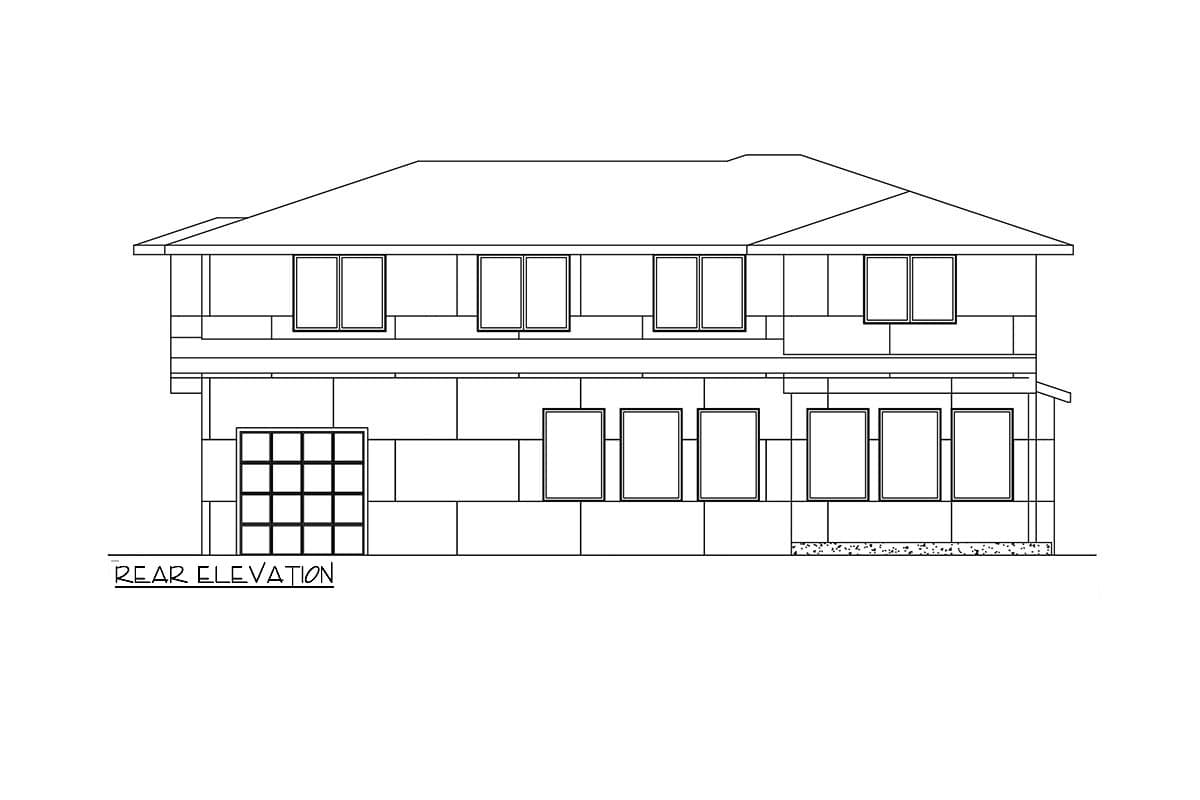 Plan 666235RAF: 3200 Square Foot Modern House Plan with 4 Upstairs Bedrooms Plus Bonus - Image #7 - Contemporary, Modern, Northwest