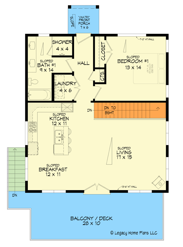 Plan 680197VR: Contemporary Lake House Plan with Lower Level Workshop - 1000 Sq Ft - Floor Plan - Main Level - Contemporary, Mid Century Modern, Mountain, Northwest