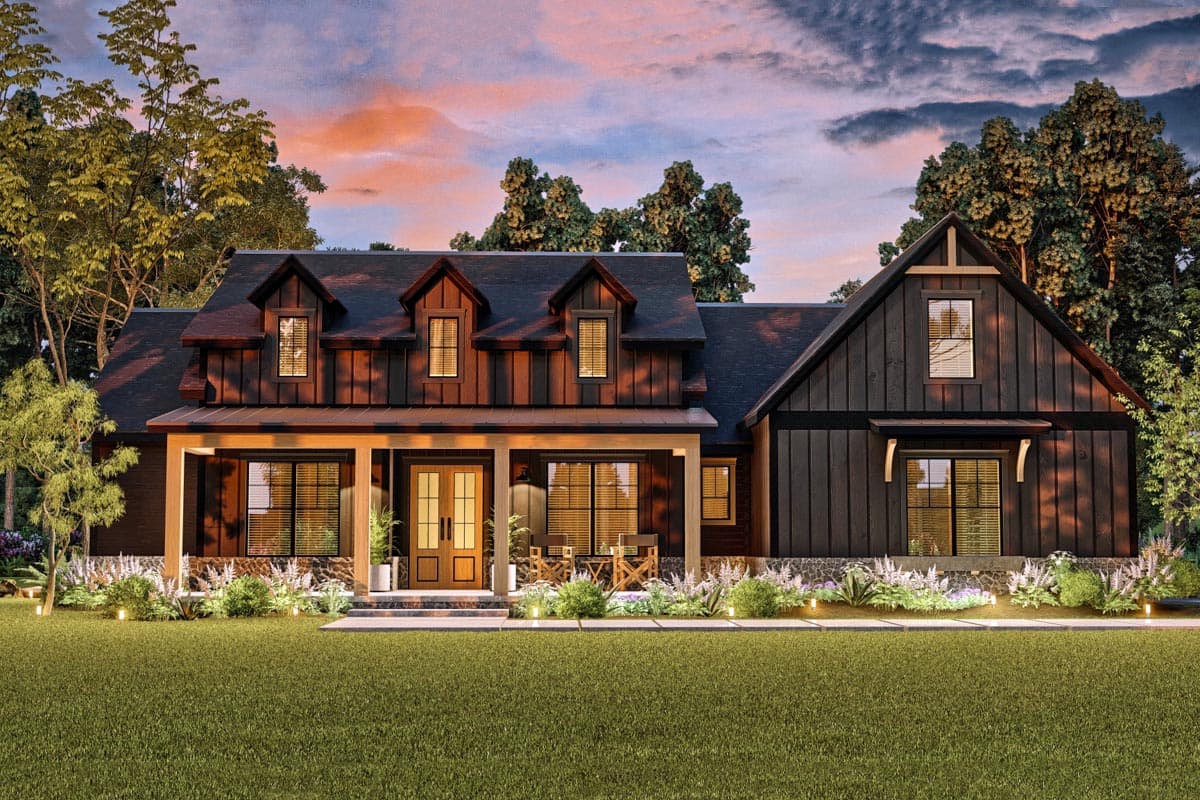 Plan 12291JL: 3-Bed Modern Farmhouse Plan Under 2500 Square Feet with Two Bonus Rooms - Image #4 - Country, Craftsman, Farmhouse, Modern Farmhouse, New American, Traditional