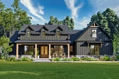 3-Bed Modern Farmhouse Plan Under 2500 Square Feet with Two Bonus Rooms