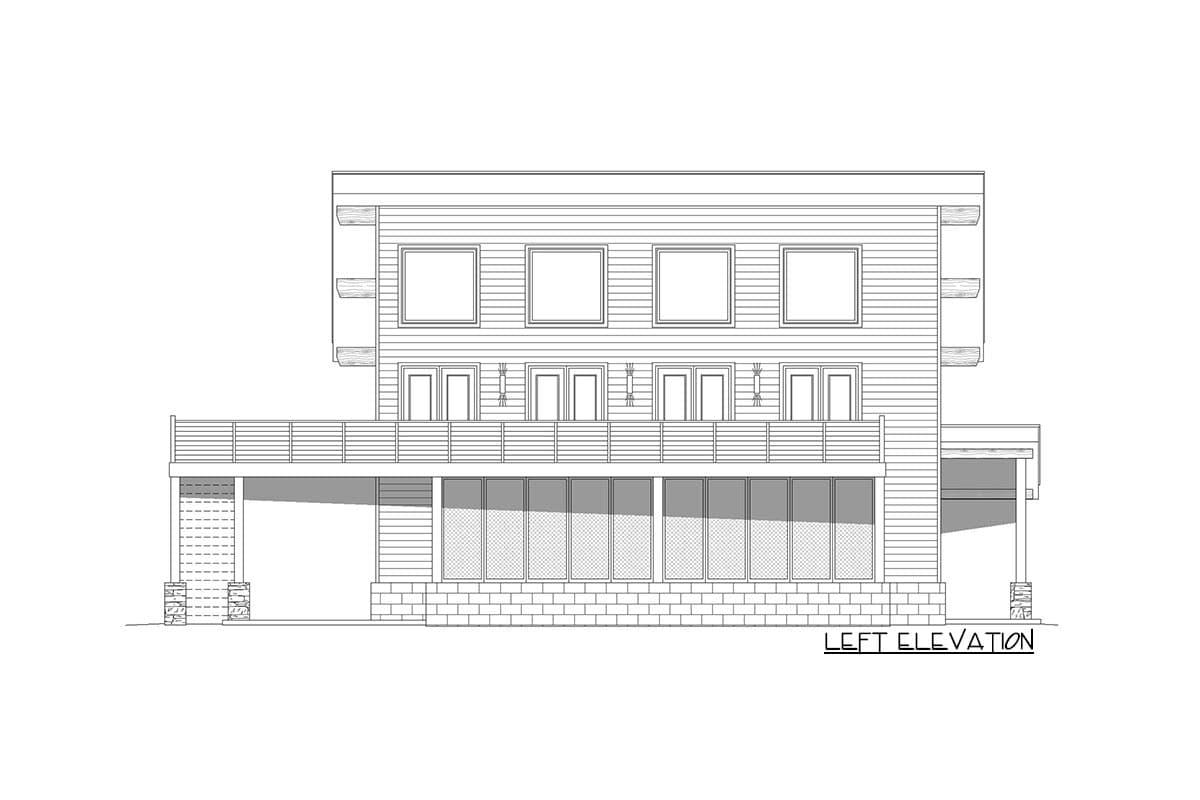Plan 680199VR: Modern Lakehouse with 2-Car Garage and Sauna Inside Garage-Level Flex Room - Image #4 - Ranch, Traditional