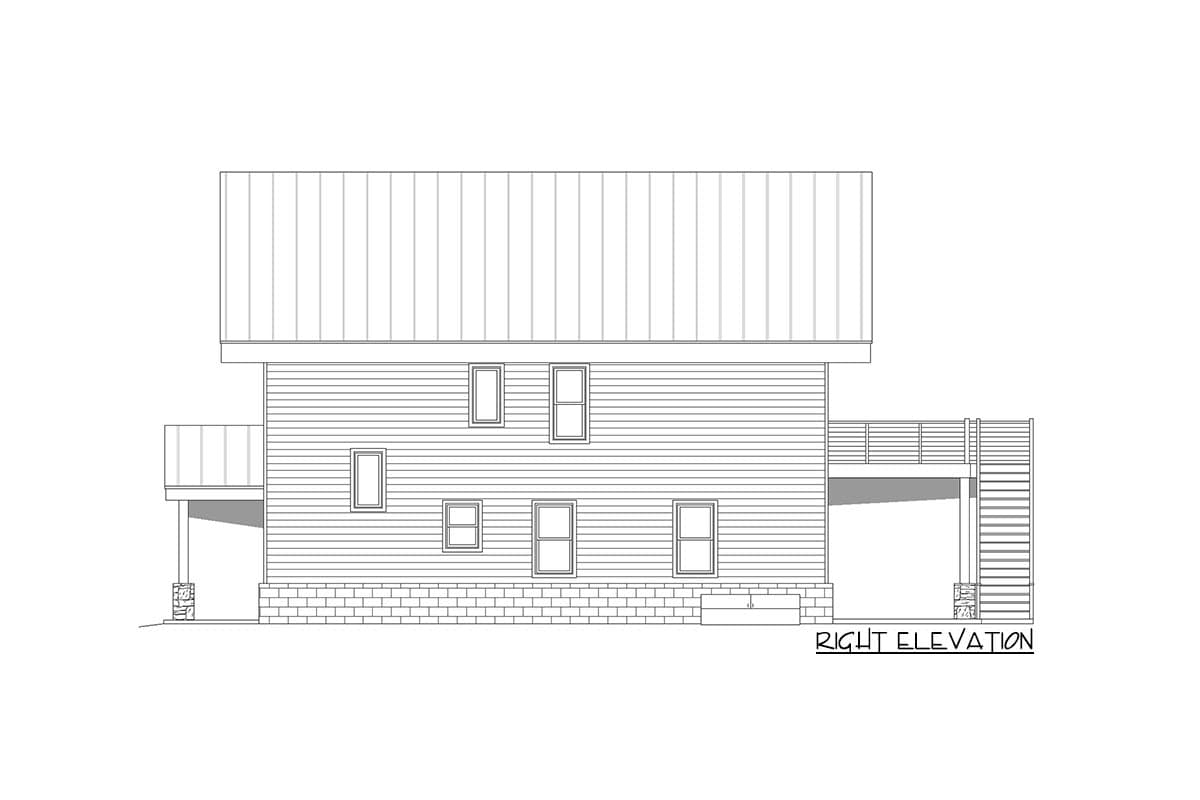 Plan 680199VR: Modern Lakehouse with 2-Car Garage and Sauna Inside Garage-Level Flex Room - Image #6 - Ranch, Traditional