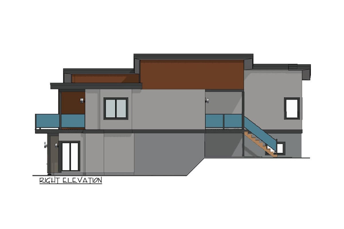 Plan 67818MG: 3020 Sq Ft Hillside Mid-Century Modern House Plan with Optional Lower Level Living - Image #4 - Contemporary, Mid Century Modern, Modern, Northwest