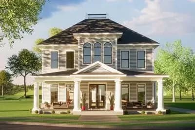 2-Story Colonial House Plan with Elevator and Formal Dining Room