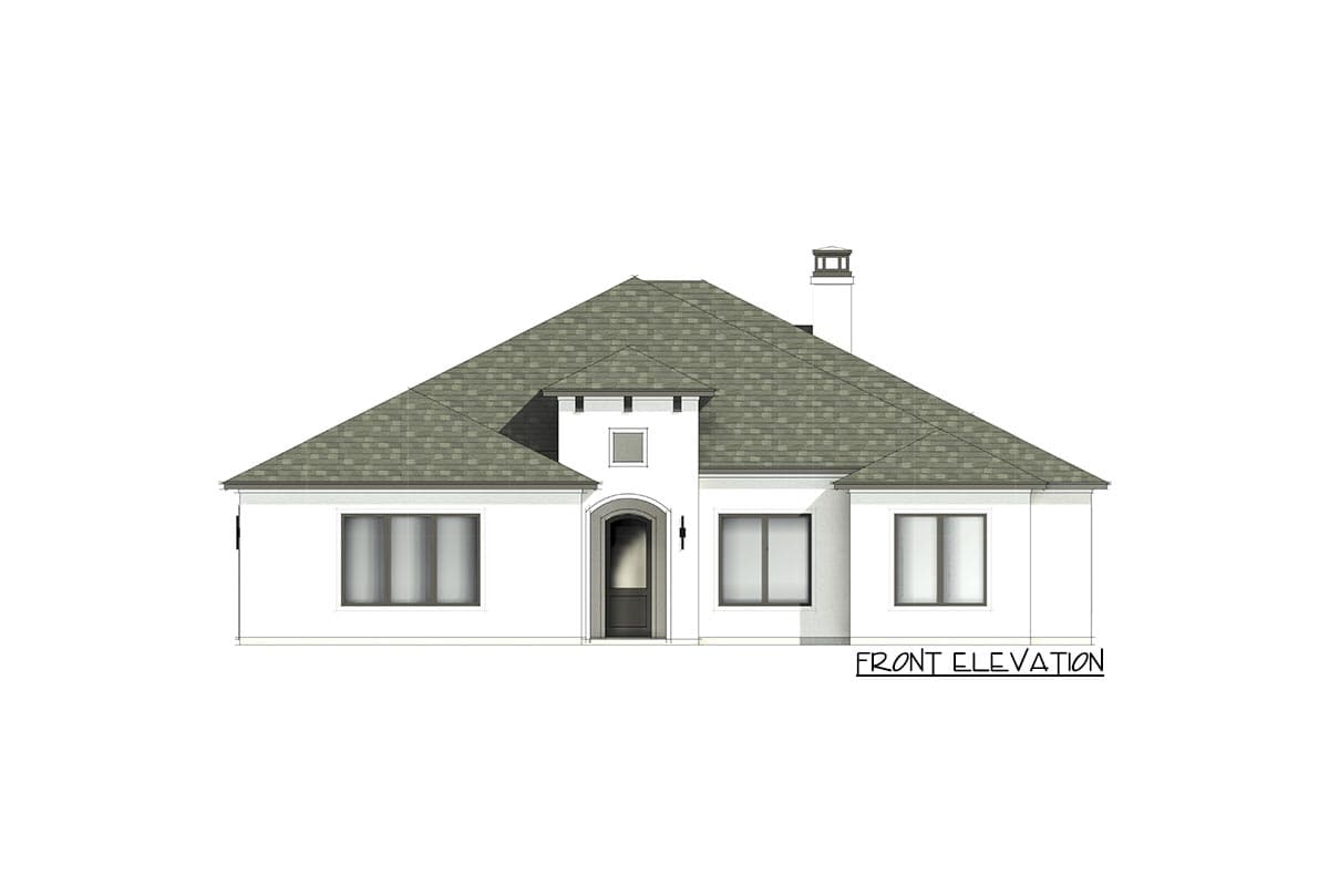 Plan 818081JSS: Transitional 4-Bed House Plan Under 2400 Square Feet with 2-Car Side-Load Garage - Image #6 - European, Hill Country, Southern, Transitional
