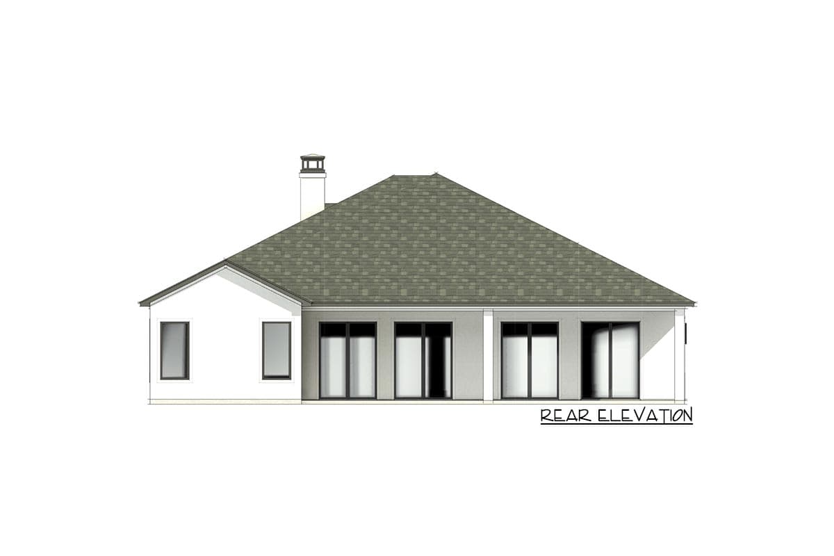 Plan 818081JSS: Transitional 4-Bed House Plan Under 2400 Square Feet with 2-Car Side-Load Garage - Image #8 - European, Hill Country, Southern, Transitional