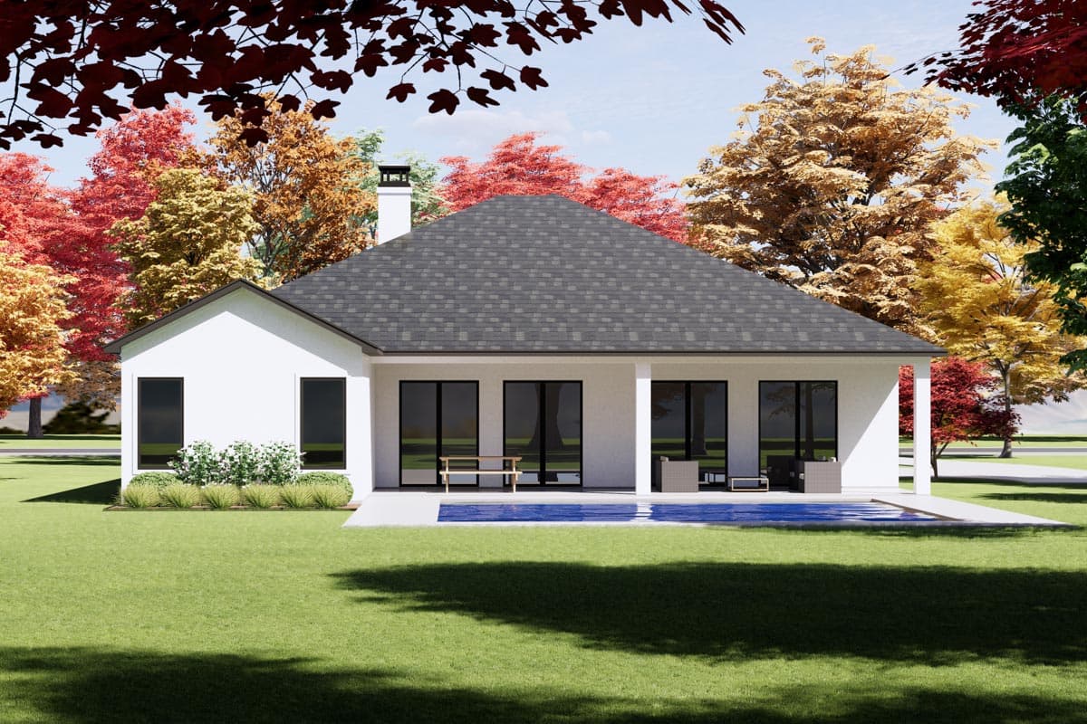 Plan 818081JSS: Transitional 4-Bed House Plan Under 2400 Square Feet with 2-Car Side-Load Garage - Image #4 - European, Hill Country, Southern, Transitional