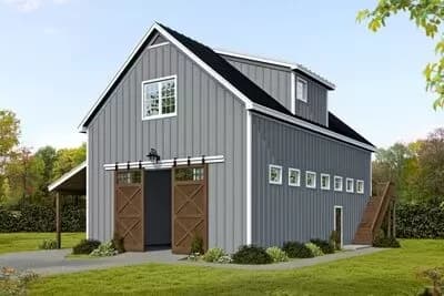 Lift-Friendly 1500 Square Foot Barn with 1155 Square Foot 2-Bed Apartment Above
