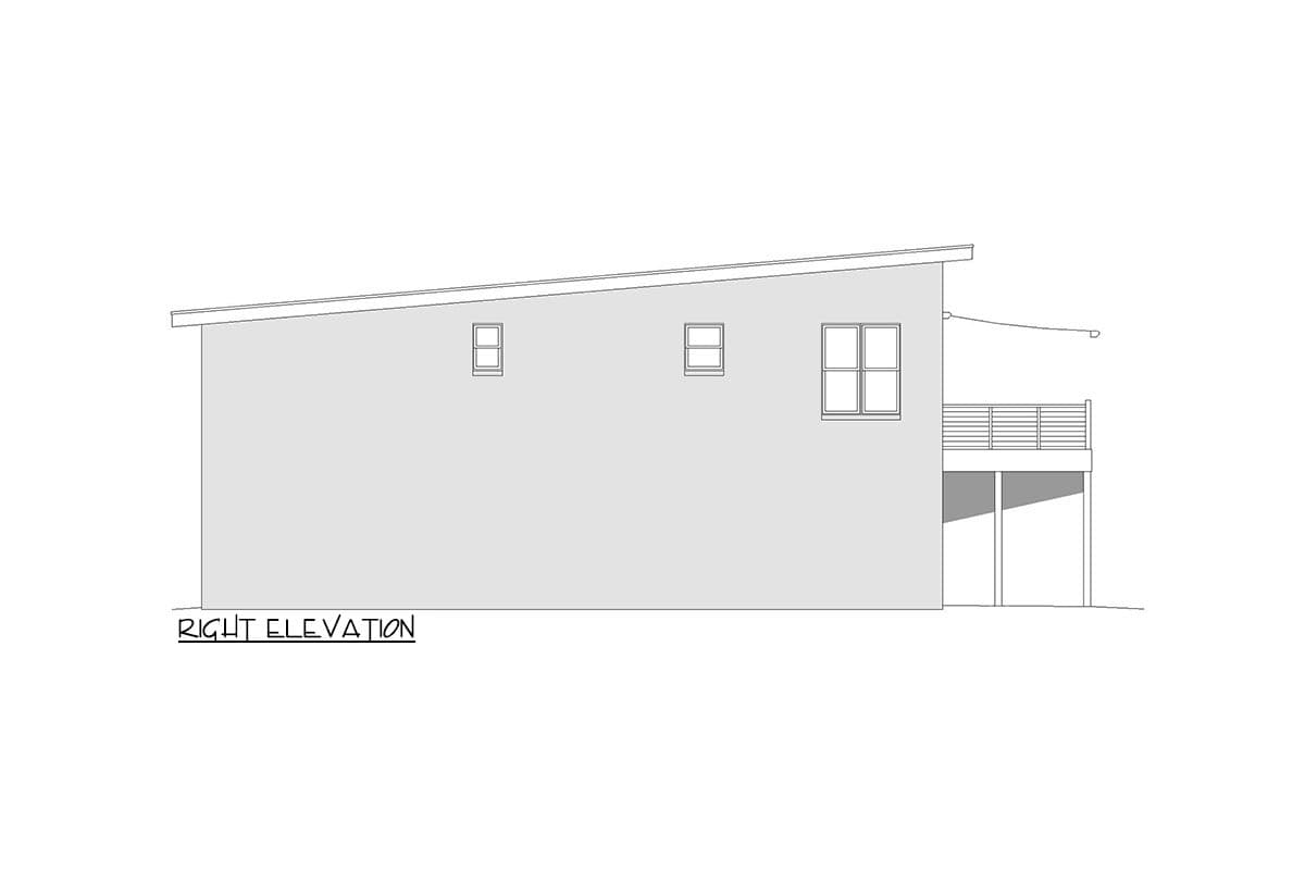 Plan 680202VR: 3 Bed 4 Car Modern House Plan with External Stairs - Image #5 - Contemporary, Mid Century Modern, Modern