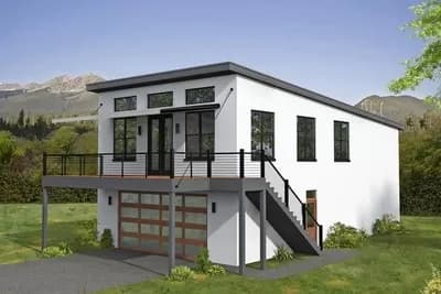 3 Bed 4 Car Modern House Plan with External Stairs
