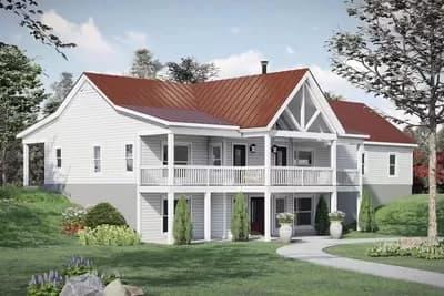 One-Story Lake House Plan Under 1600 Square Feet with Unfinished Lower Level