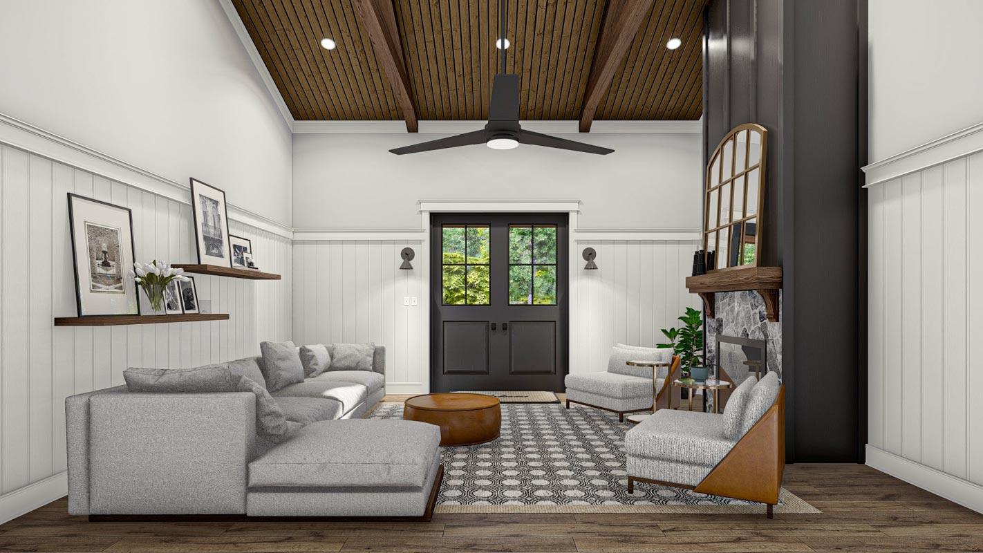 Plan 623288DJ: Barndominium-Style House Plan with Home Office and 2-Car Garage - Image #8 - Barndominium, Cottage, Country, Rustic, Traditional