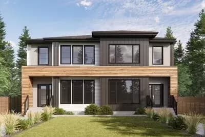 Modern Two-Story Duplex with 1600 Sq Ft Units and Lower Level Expansion
