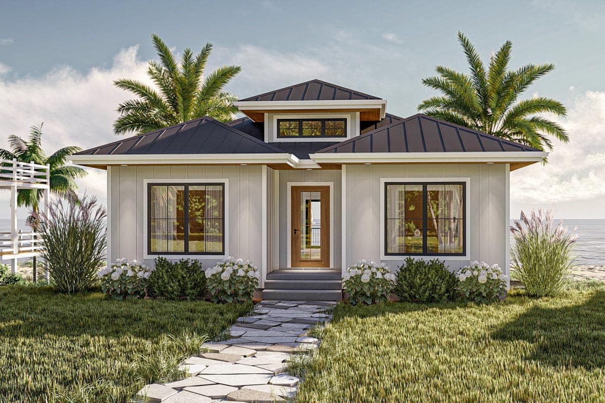 Plan 623291DJ: 1140 Square Foot 2 Bed Cottage with Outdoor Space In Back - Image #5 - Beach, Coastal, Cottage, Southern